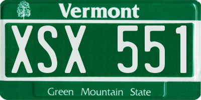 VT license plate XSX551