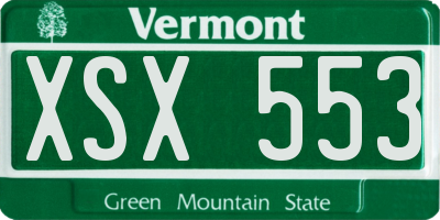 VT license plate XSX553