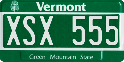 VT license plate XSX555