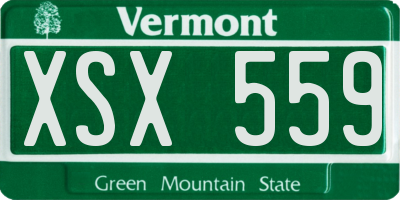 VT license plate XSX559