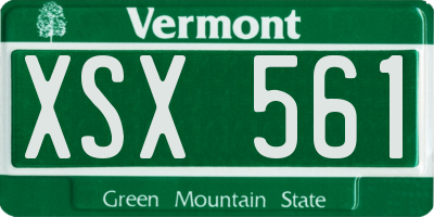 VT license plate XSX561