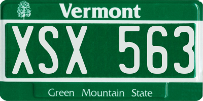 VT license plate XSX563