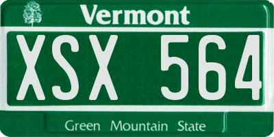 VT license plate XSX564
