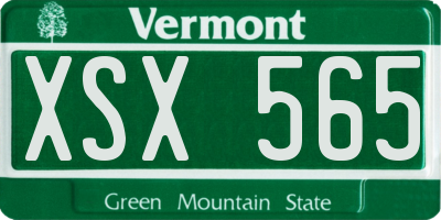 VT license plate XSX565