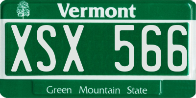 VT license plate XSX566