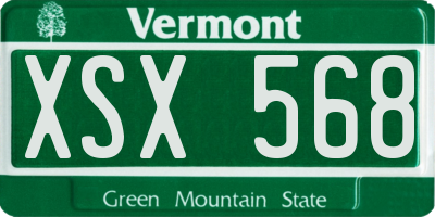 VT license plate XSX568