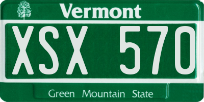 VT license plate XSX570