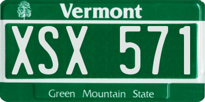 VT license plate XSX571