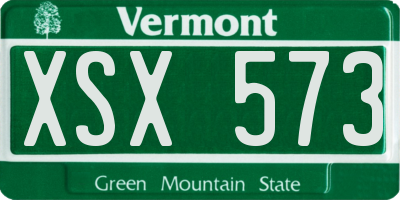 VT license plate XSX573