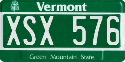 VT license plate XSX576