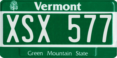 VT license plate XSX577