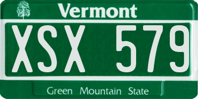 VT license plate XSX579