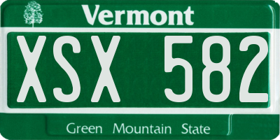 VT license plate XSX582