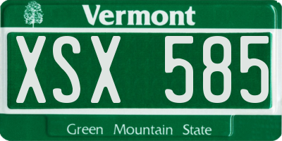 VT license plate XSX585