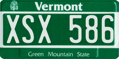 VT license plate XSX586