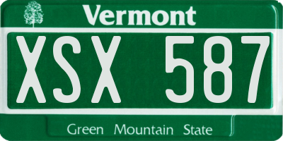 VT license plate XSX587