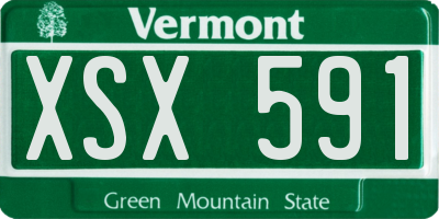 VT license plate XSX591
