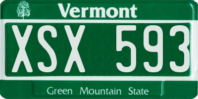 VT license plate XSX593