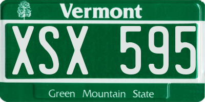 VT license plate XSX595