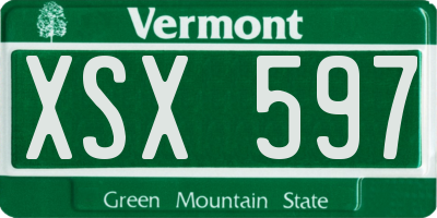 VT license plate XSX597