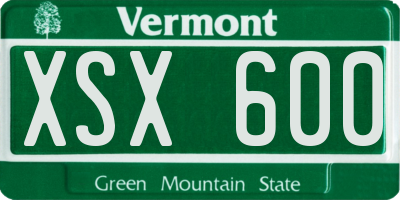VT license plate XSX600