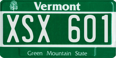 VT license plate XSX601