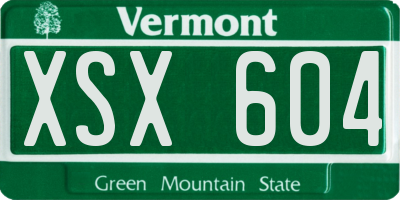 VT license plate XSX604