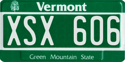 VT license plate XSX606