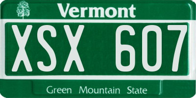 VT license plate XSX607