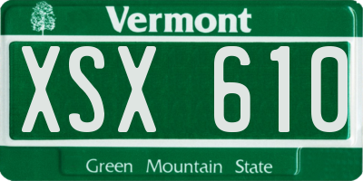 VT license plate XSX610
