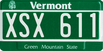 VT license plate XSX611