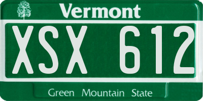 VT license plate XSX612