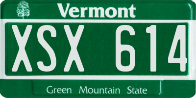 VT license plate XSX614