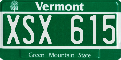 VT license plate XSX615
