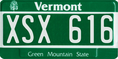 VT license plate XSX616