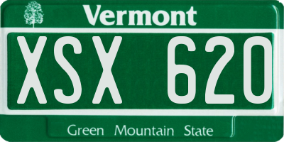VT license plate XSX620