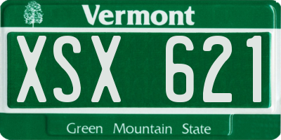 VT license plate XSX621