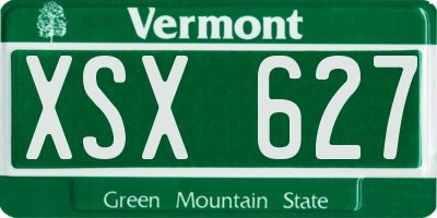 VT license plate XSX627