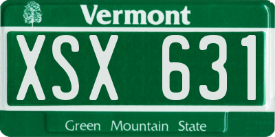 VT license plate XSX631