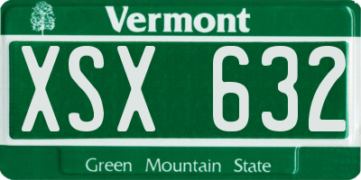VT license plate XSX632