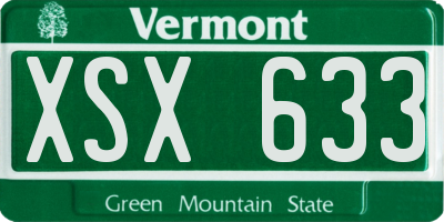 VT license plate XSX633
