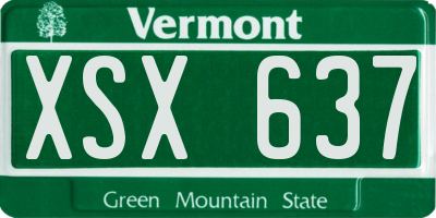VT license plate XSX637