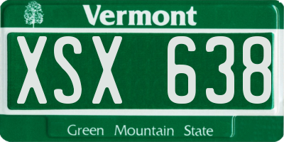 VT license plate XSX638