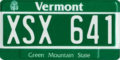 VT license plate XSX641