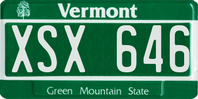 VT license plate XSX646