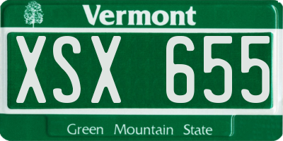 VT license plate XSX655