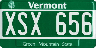 VT license plate XSX656