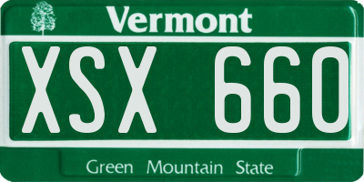 VT license plate XSX660