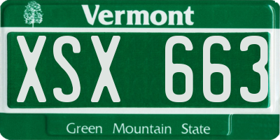 VT license plate XSX663
