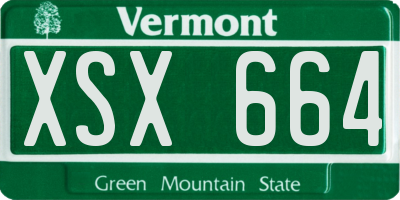 VT license plate XSX664